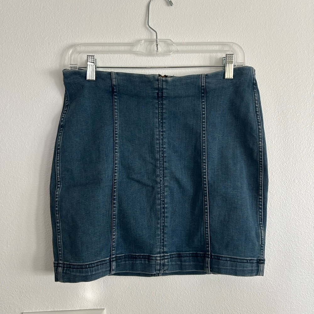 Free People Indigo Pencil Skirt